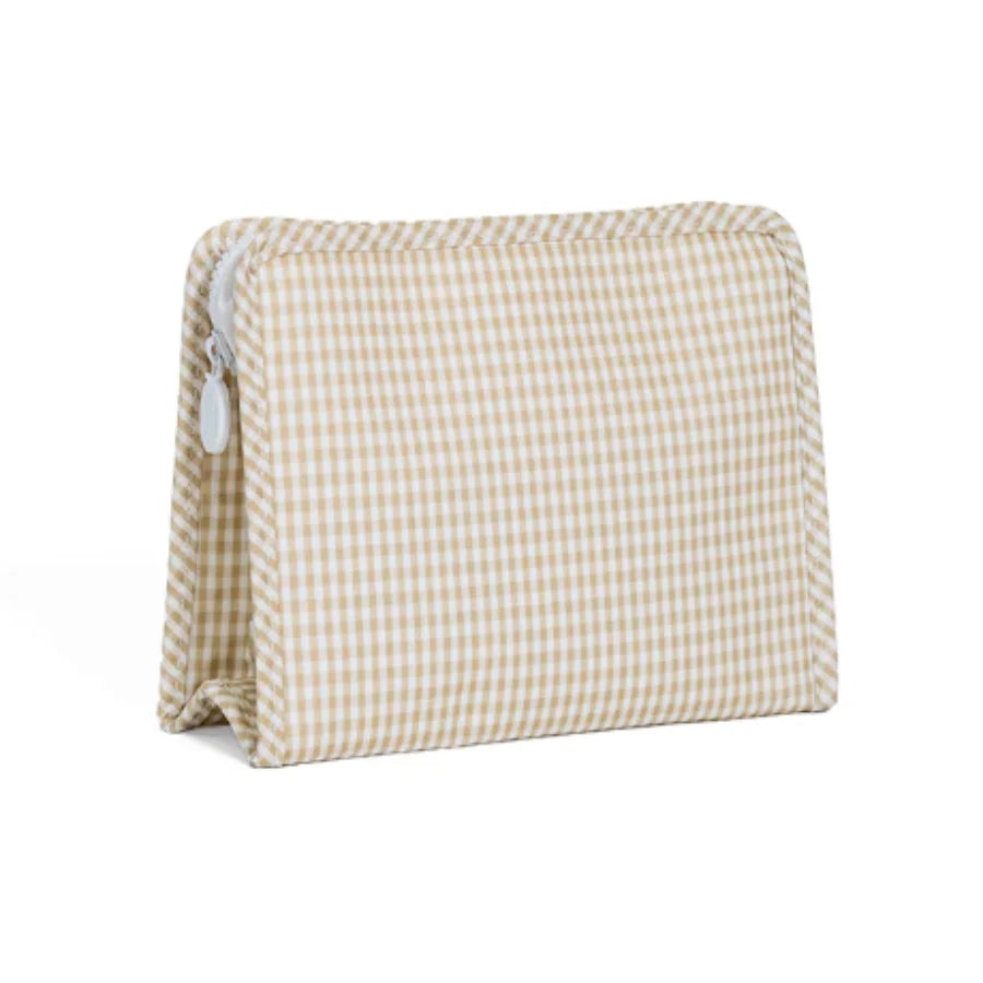Roadie Large Zip Pouch - Gingham Khaki