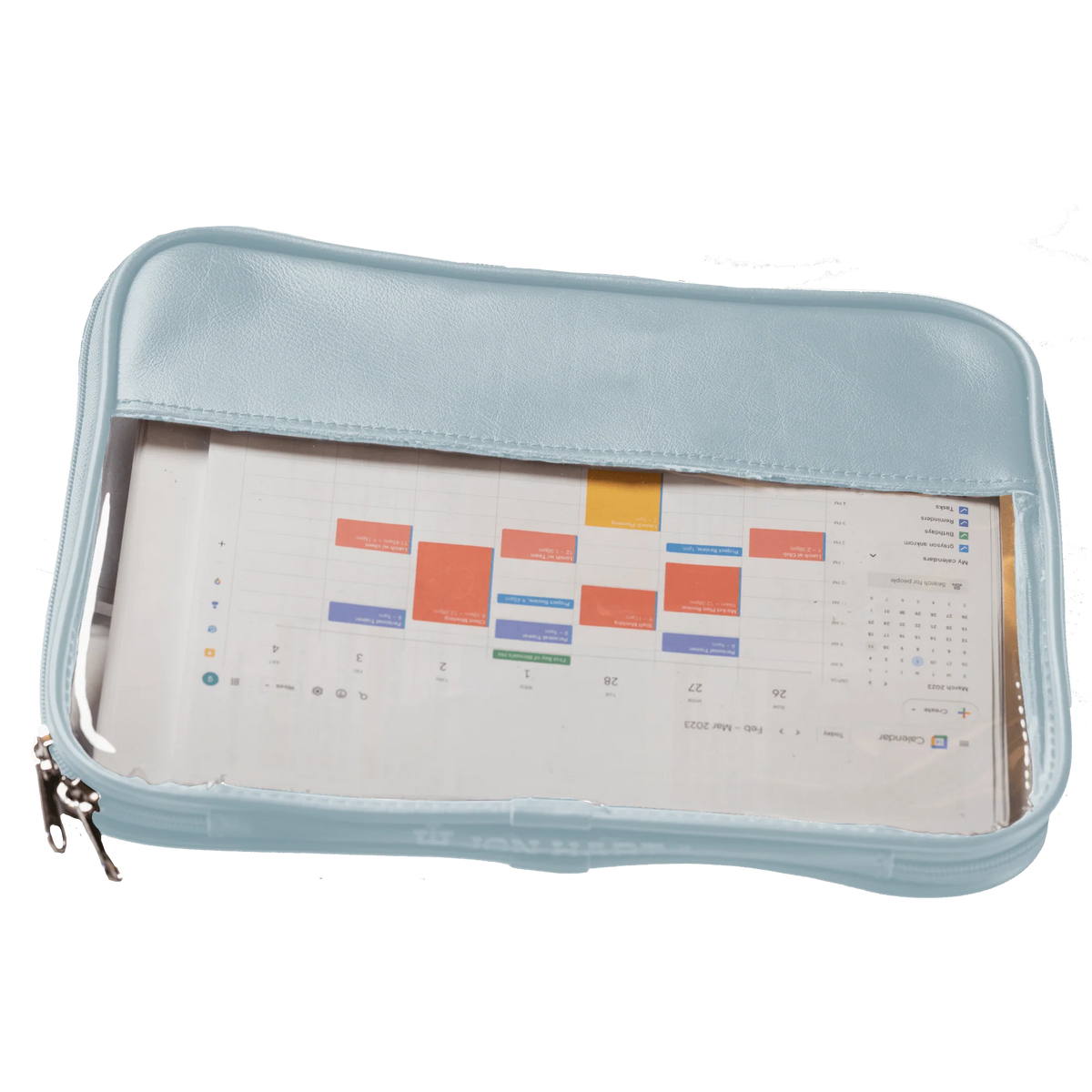 Clear Leather Folio Artic Blue