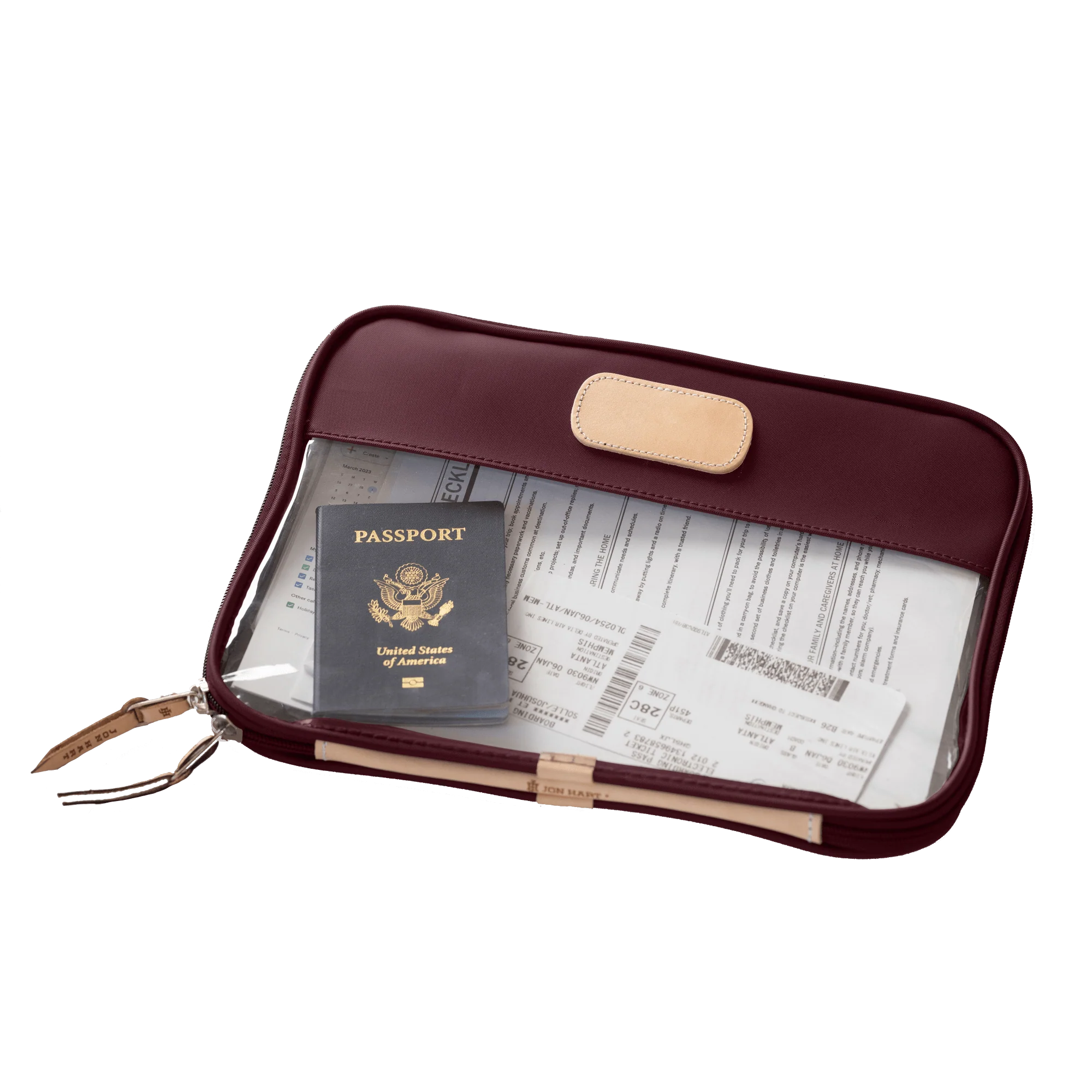 Clear Folio Burgundy Coated Canvas
