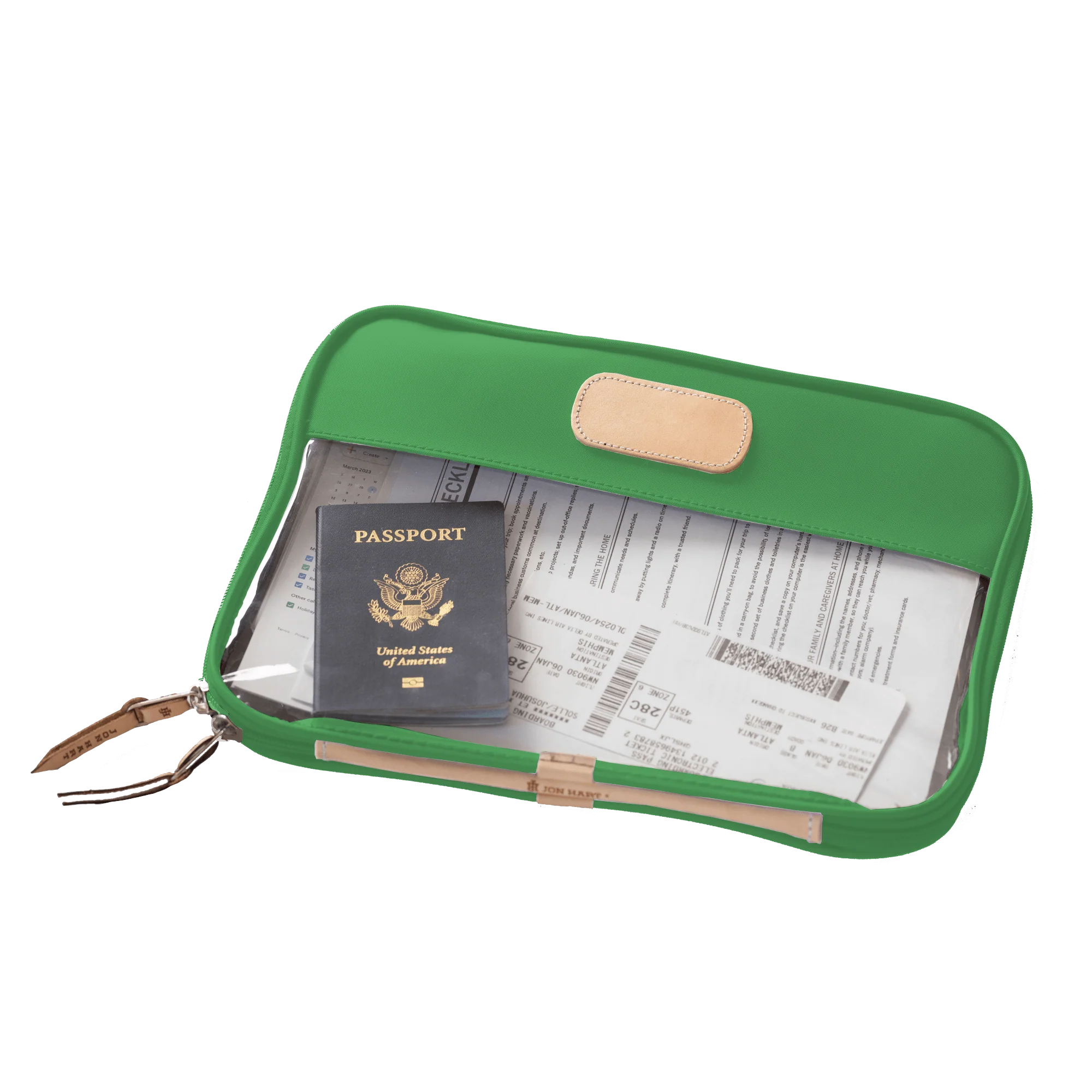 Clear Folio Kelly Green Coated Canvas