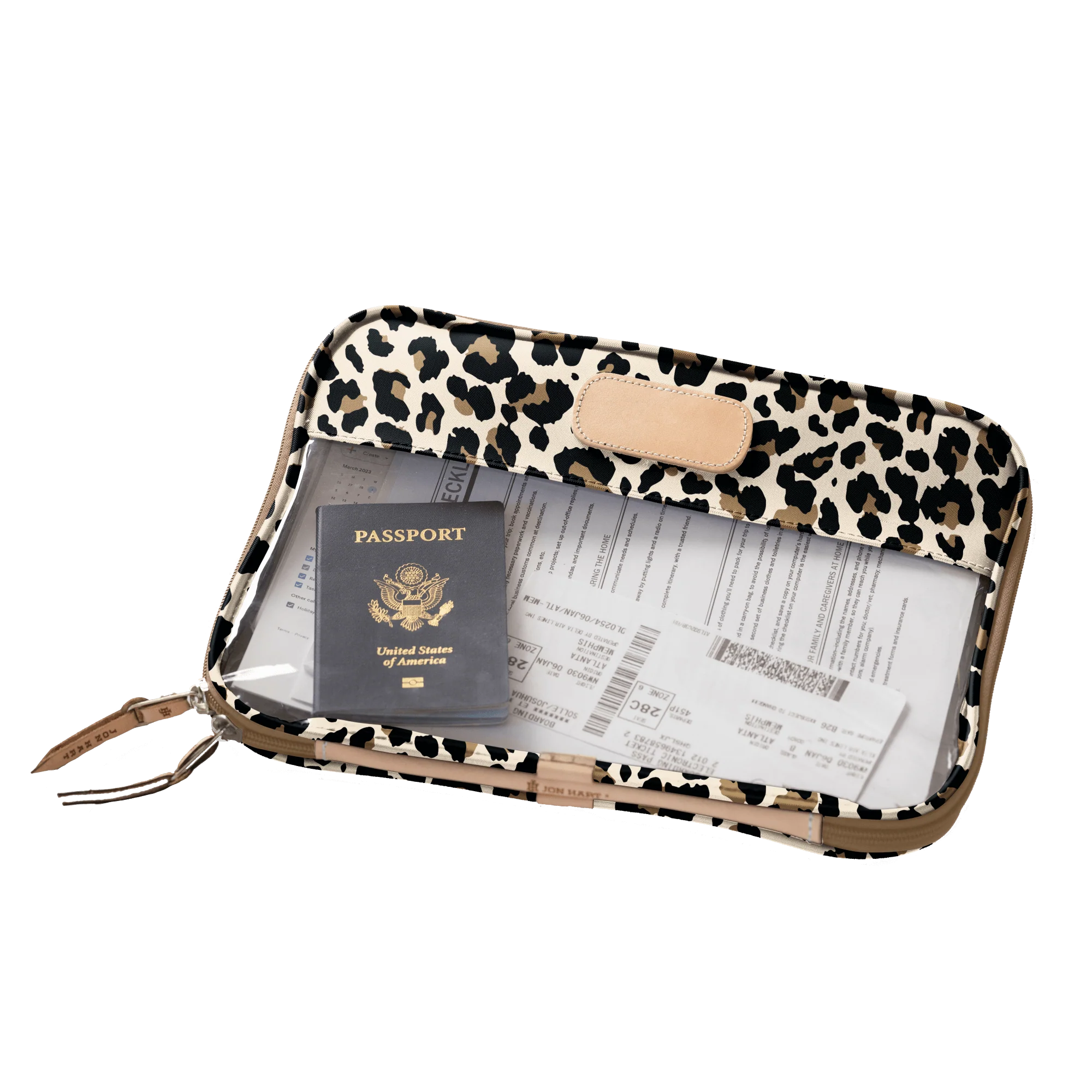 Clear Folio Leopard Coated Canvas