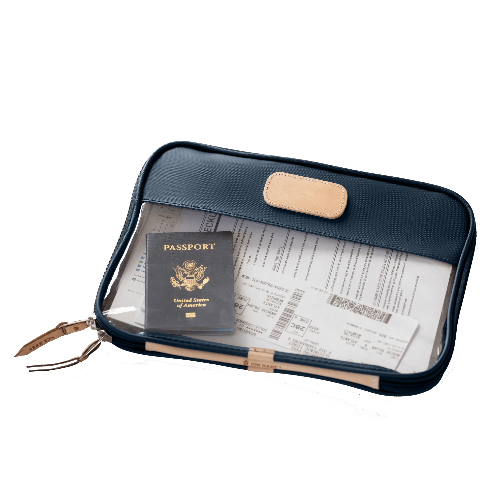 Clear Folio Navy Coated Canvas