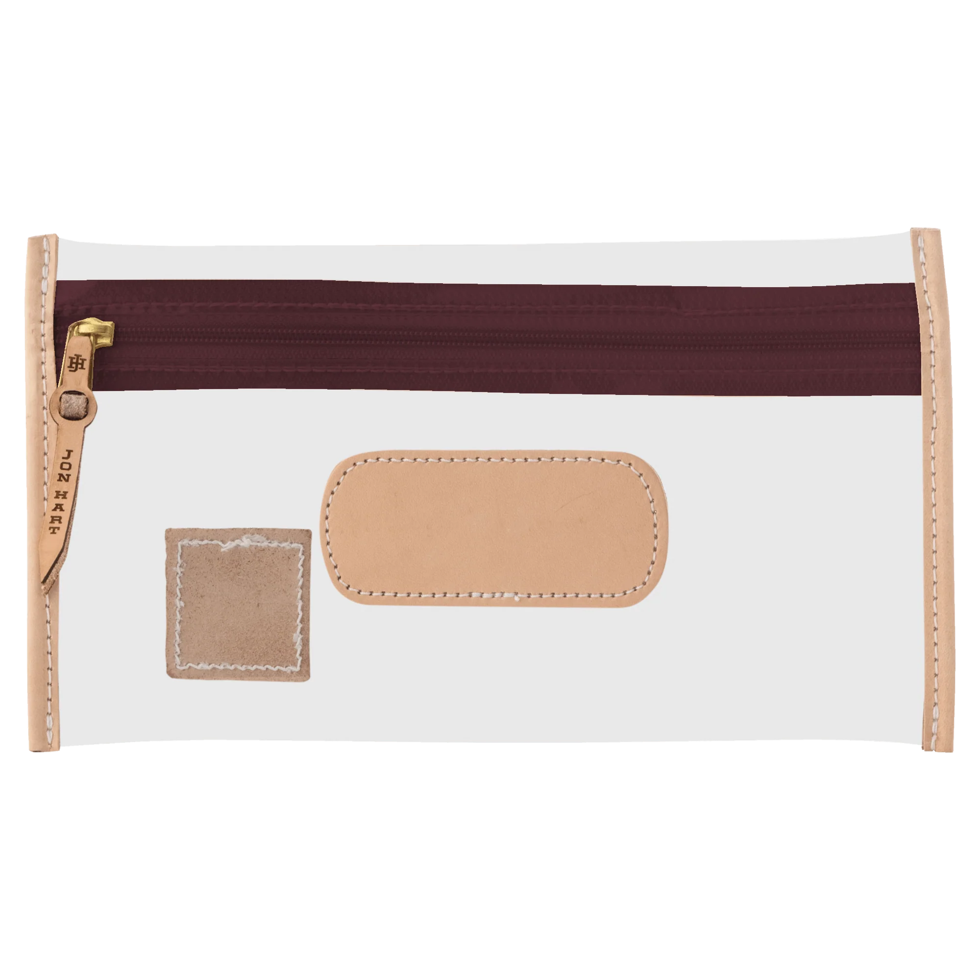 Clear Pouch Burgundy Webbing