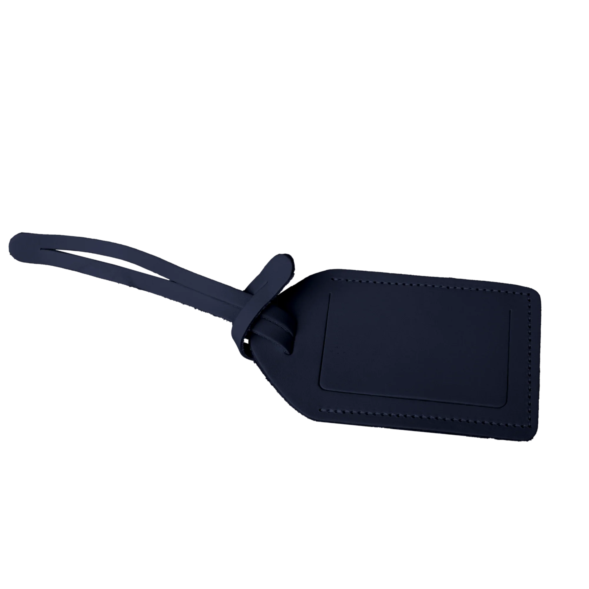 Navy Leather Luggage Tag