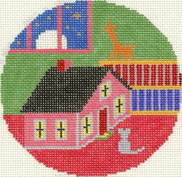 Toy House and Mouse Ornament Canvas