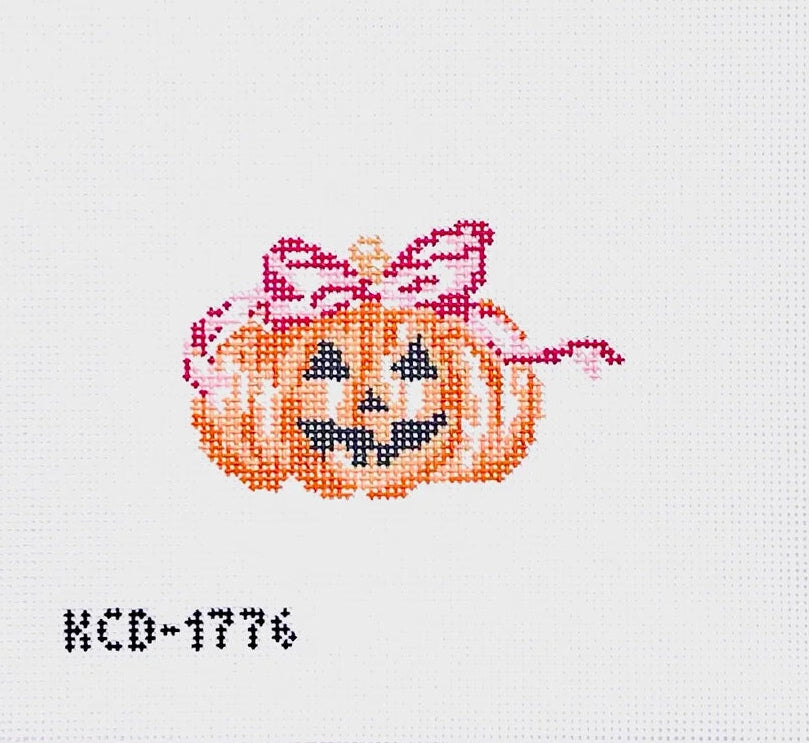 Pumpkin with Pink Bow Canvas