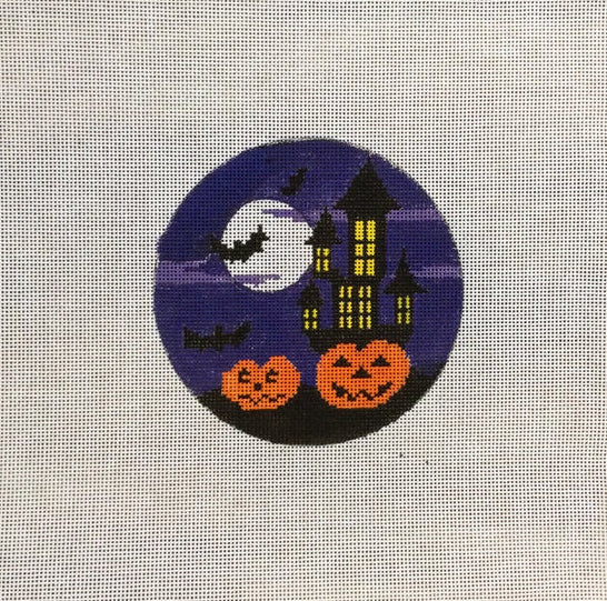Haunted House Round Canvas