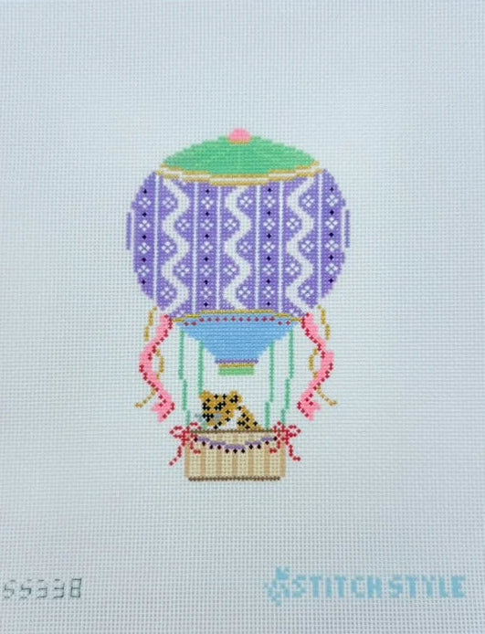Purple and Pink Hot Air Balloon with Leopard