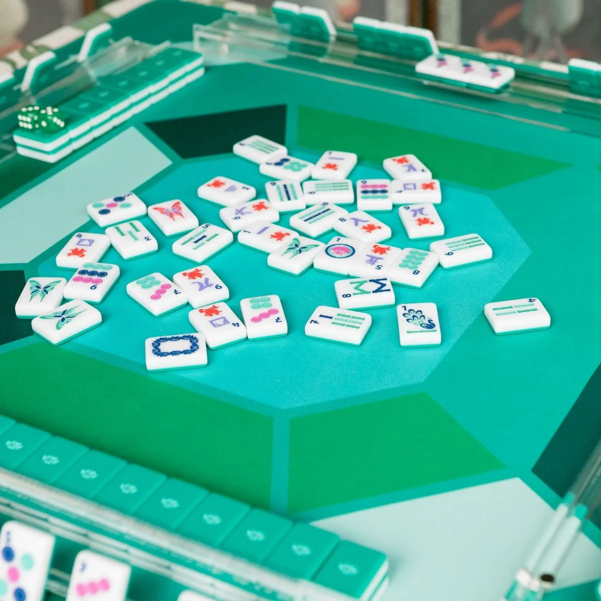 Emerald Gem Double-Sided Mahjong Mat
