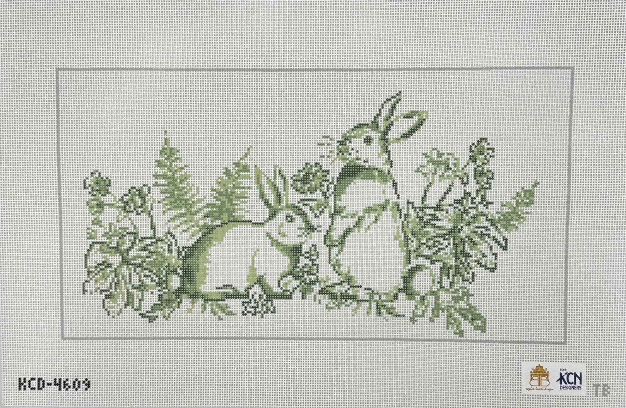 Green Bunny Bolster Canvas