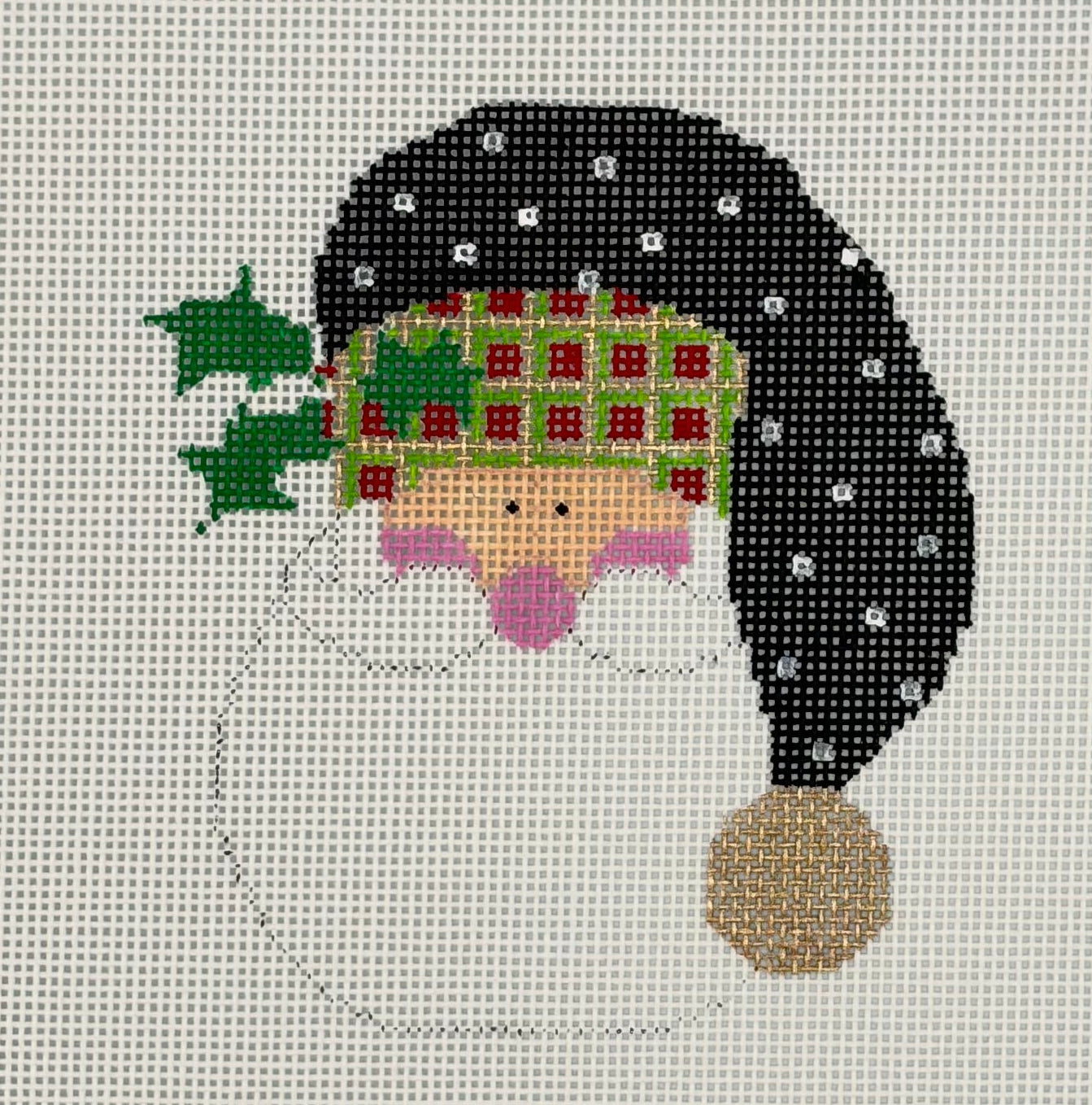 Polka Dot Santa Canvas