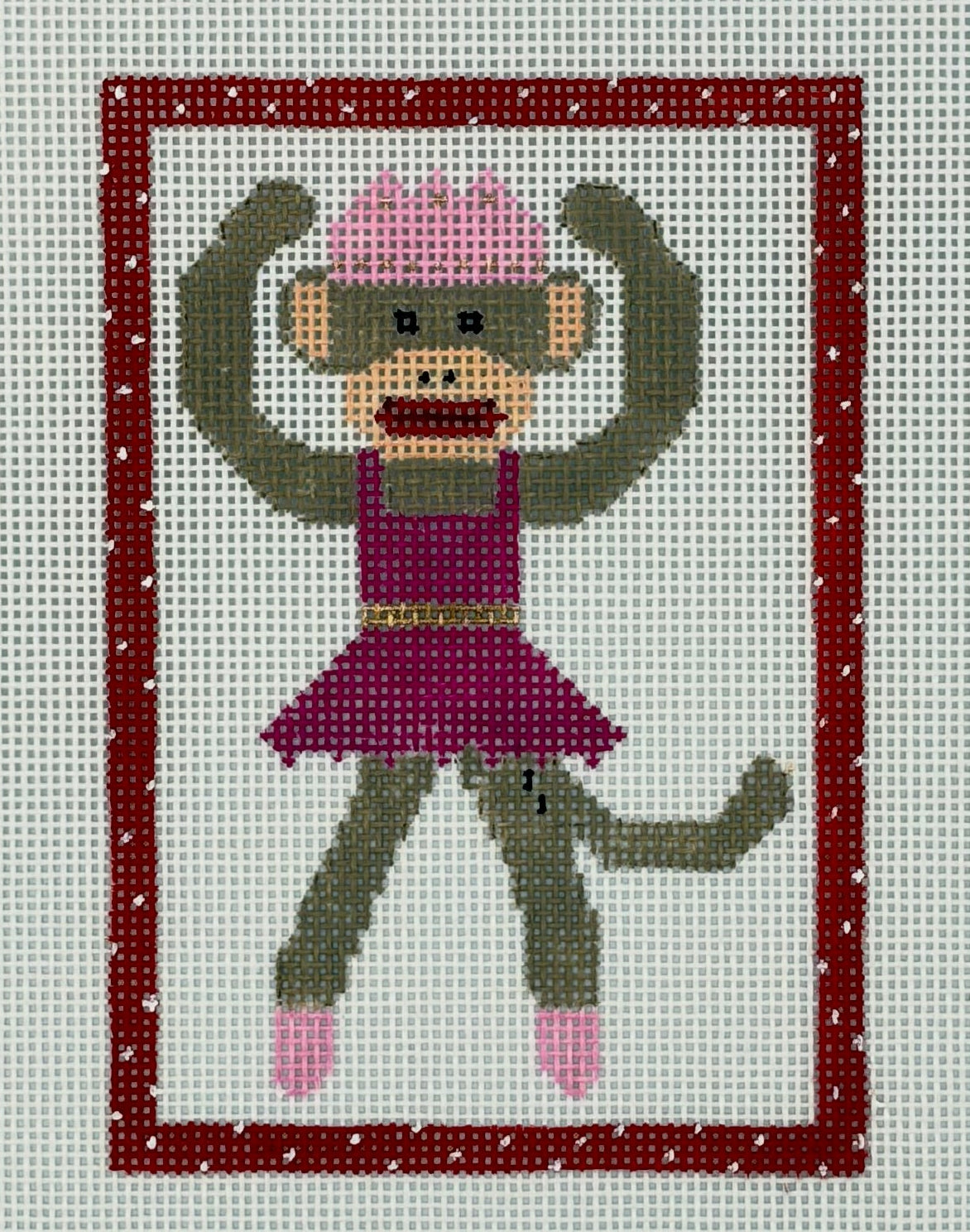 Ballerina Sock Monkey Canvas