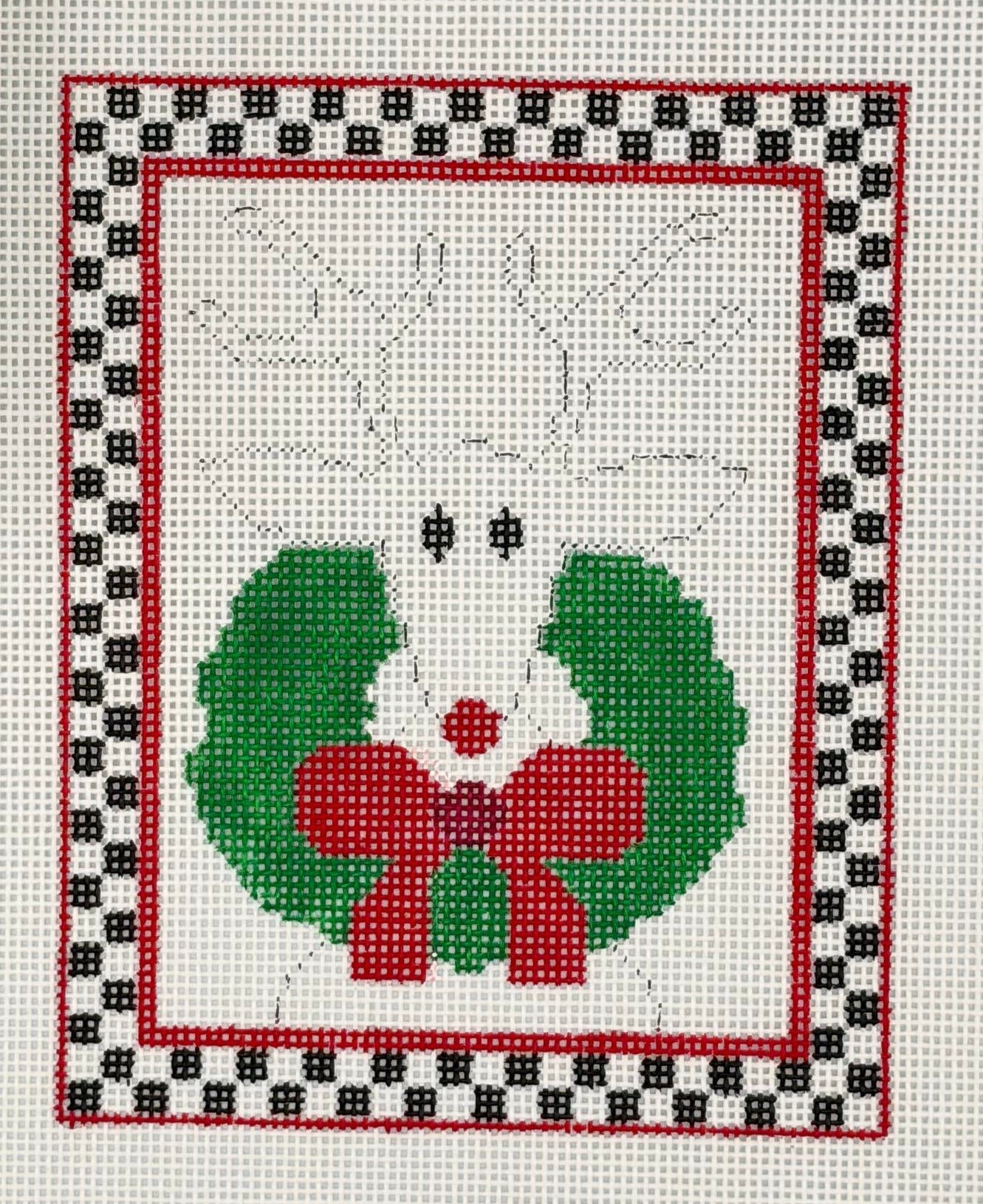 Reindeer in a Wreath Canvas