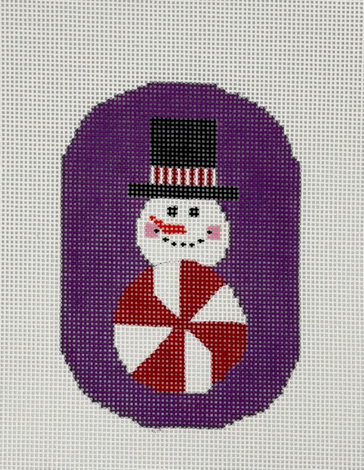 Peppermint Snowman Canvas
