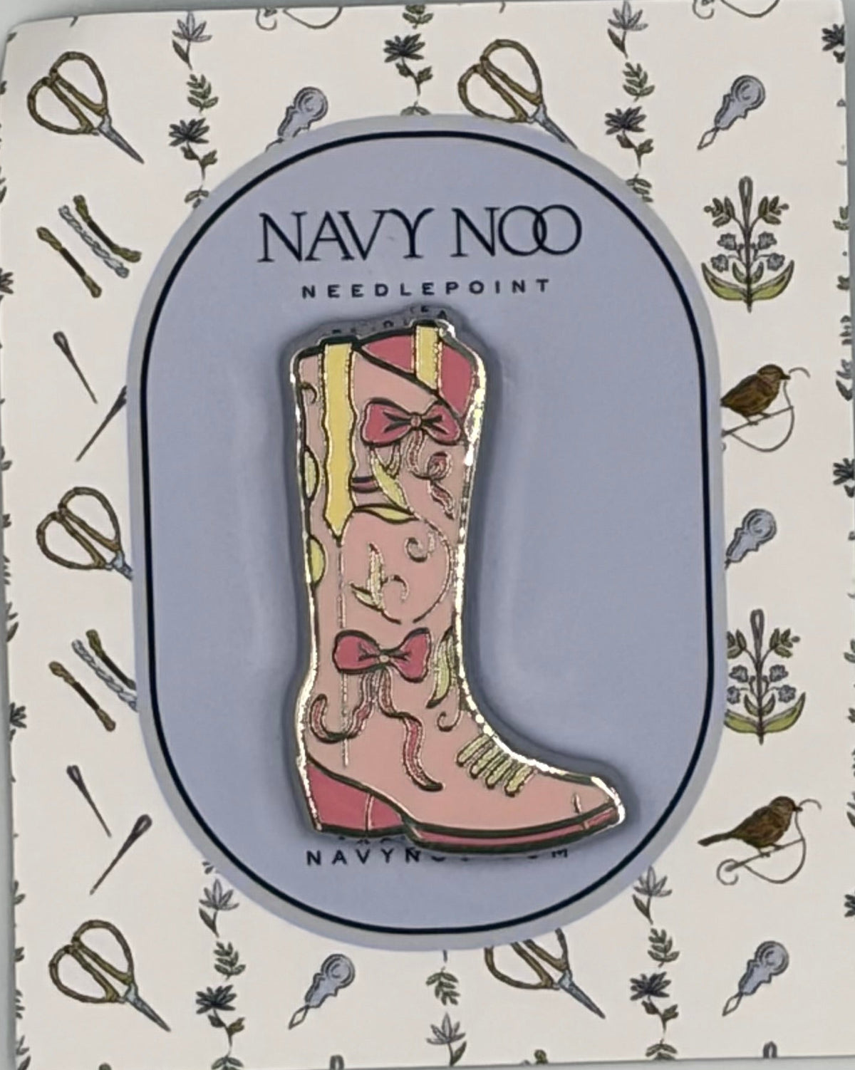Pink Bow Boot Needle Minder