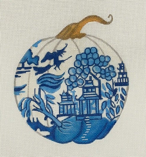 Blue/White Pumpkin Canvas