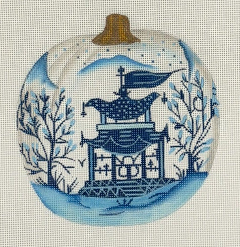 Blue/White Pumpkin Pagoda Canvas