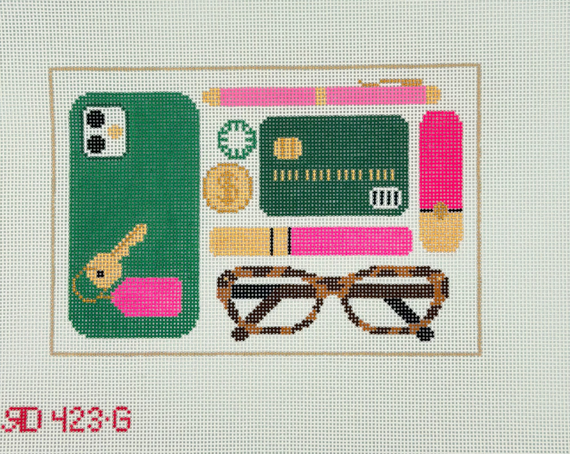 Green Clutch Contents Canvas