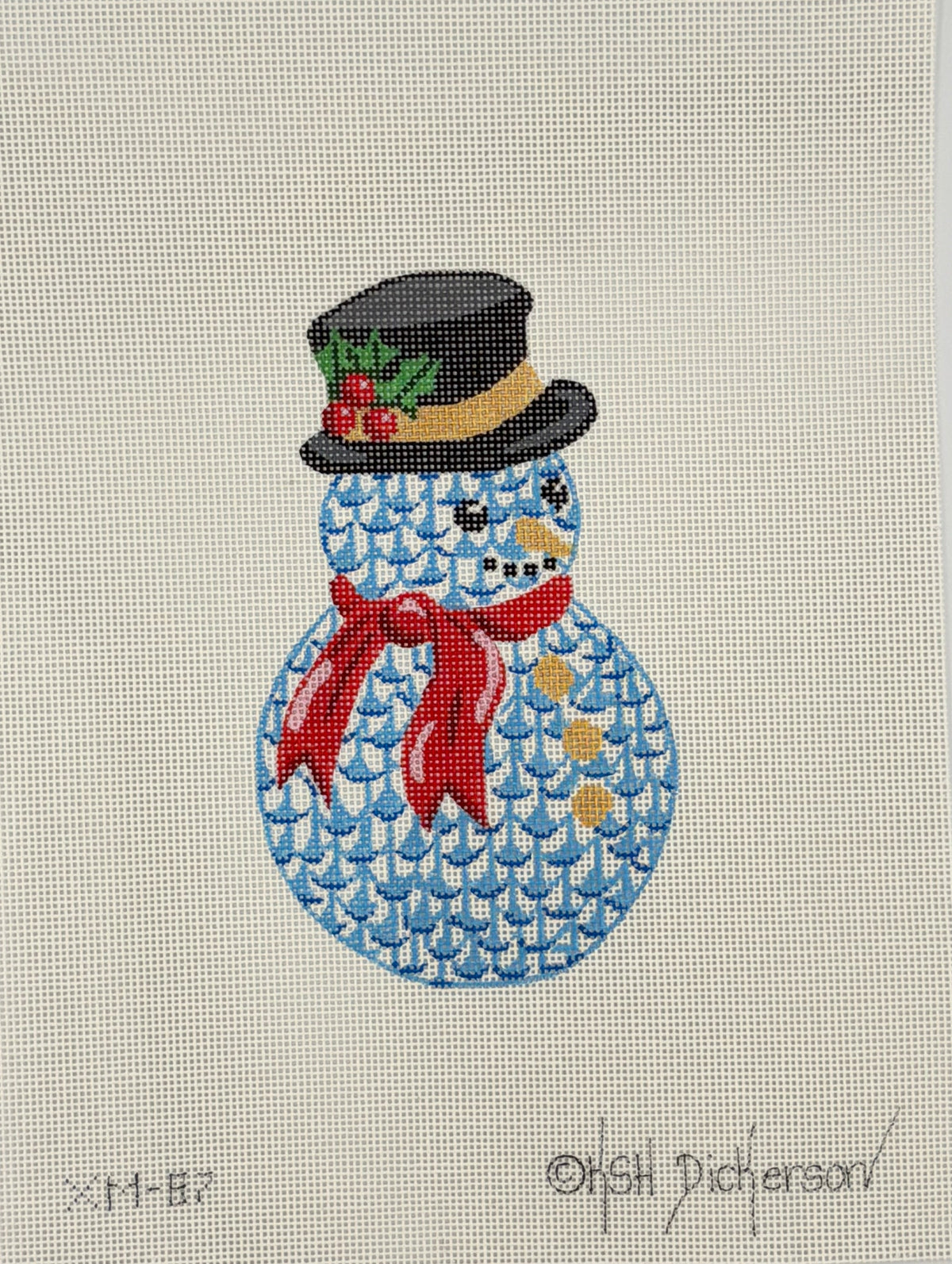 Fishnet Snowman Canvas