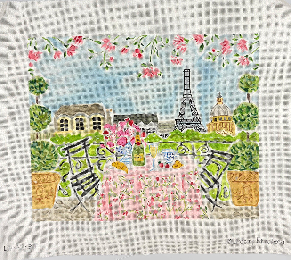 Paris Champagne Breakfast Table Canvas