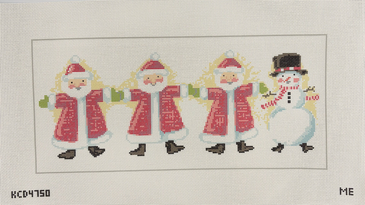 Santa and Snowman Bolster Printed Canvas