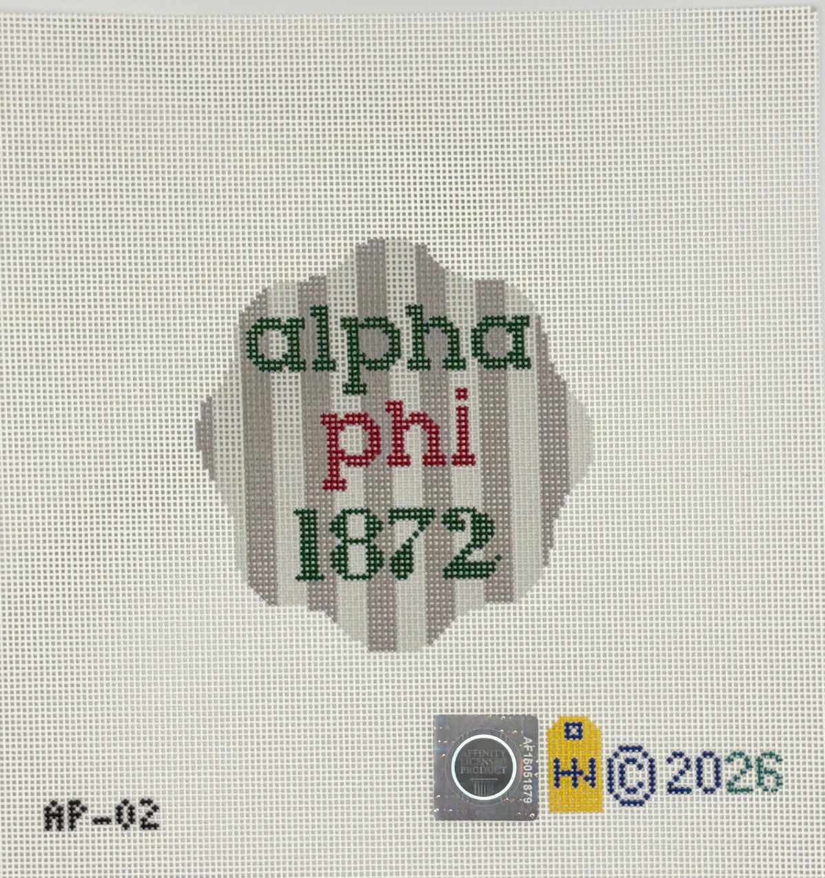 Greek Series 4" Coasters - Alpha Phi Canvas