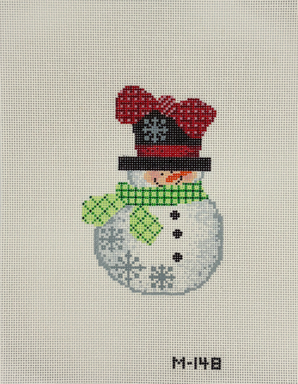 Snowman with Green Scarf Canvas