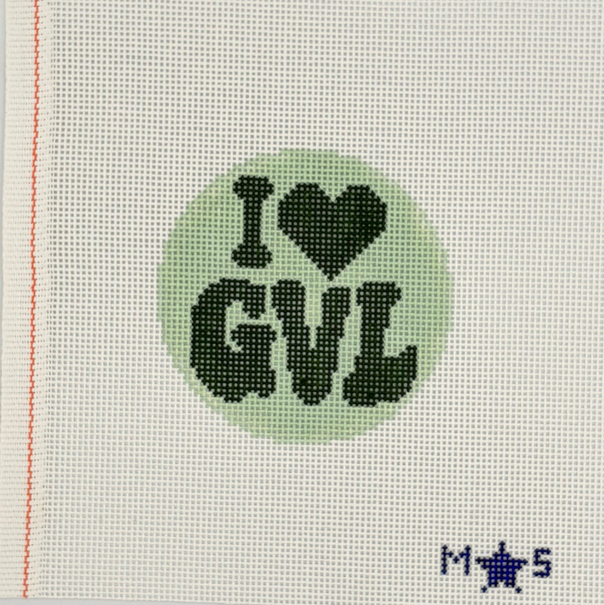 I Heart GVL Round Canvas