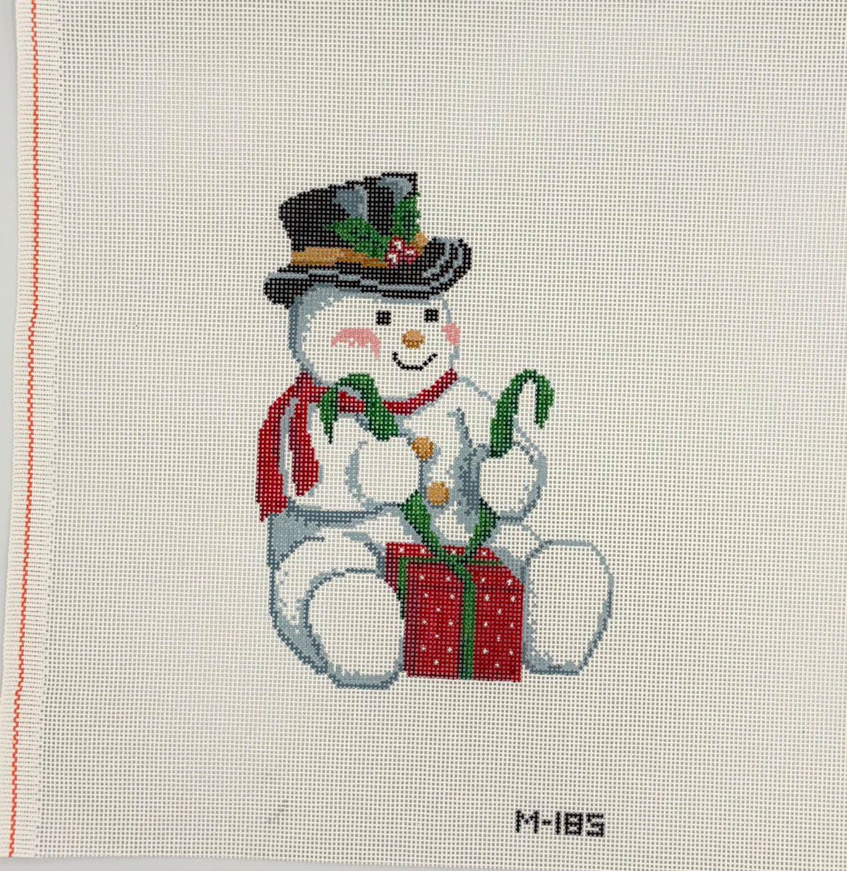 Snowman with Present Canvas
