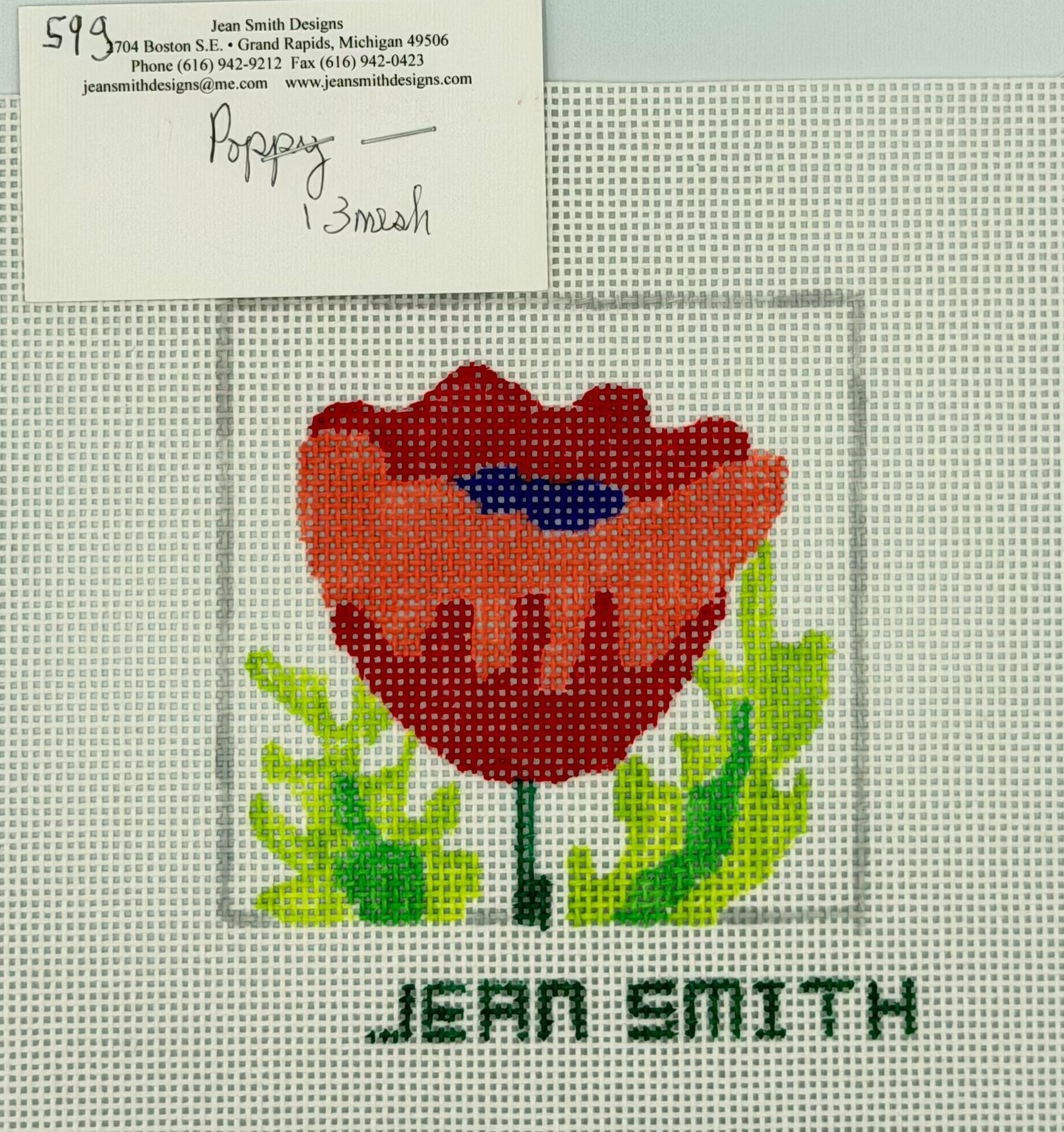 Pink Poppy Small Canvas