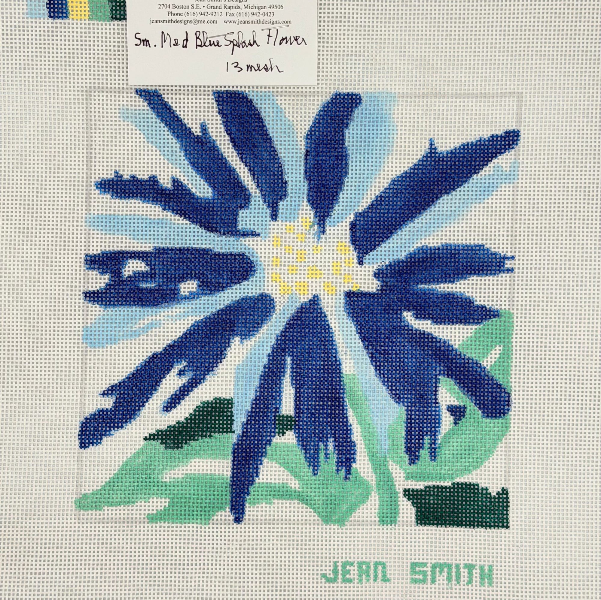 Blue Splash Flower Canvas
