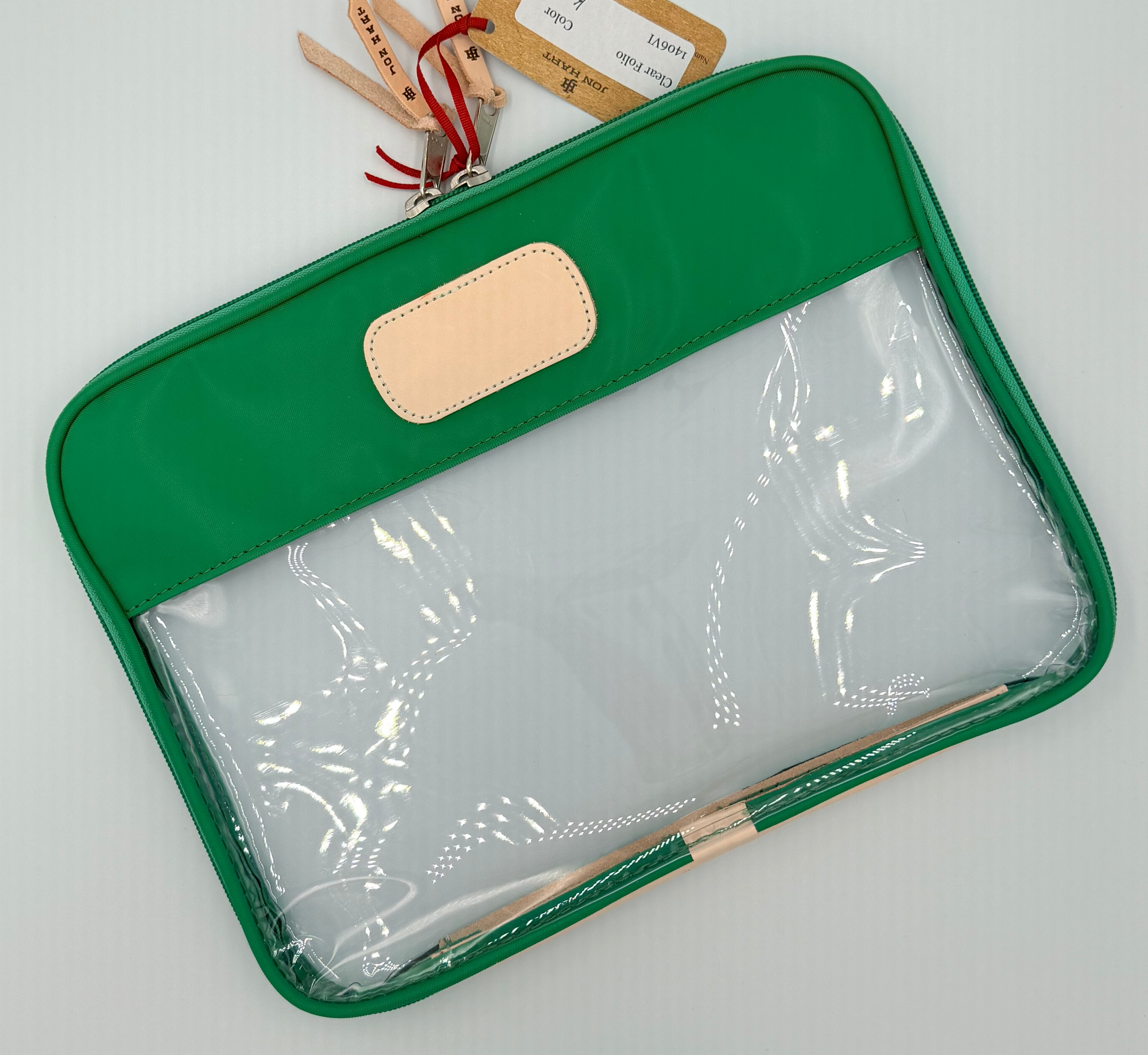 Clear Folio Kelly Green Coated Canvas