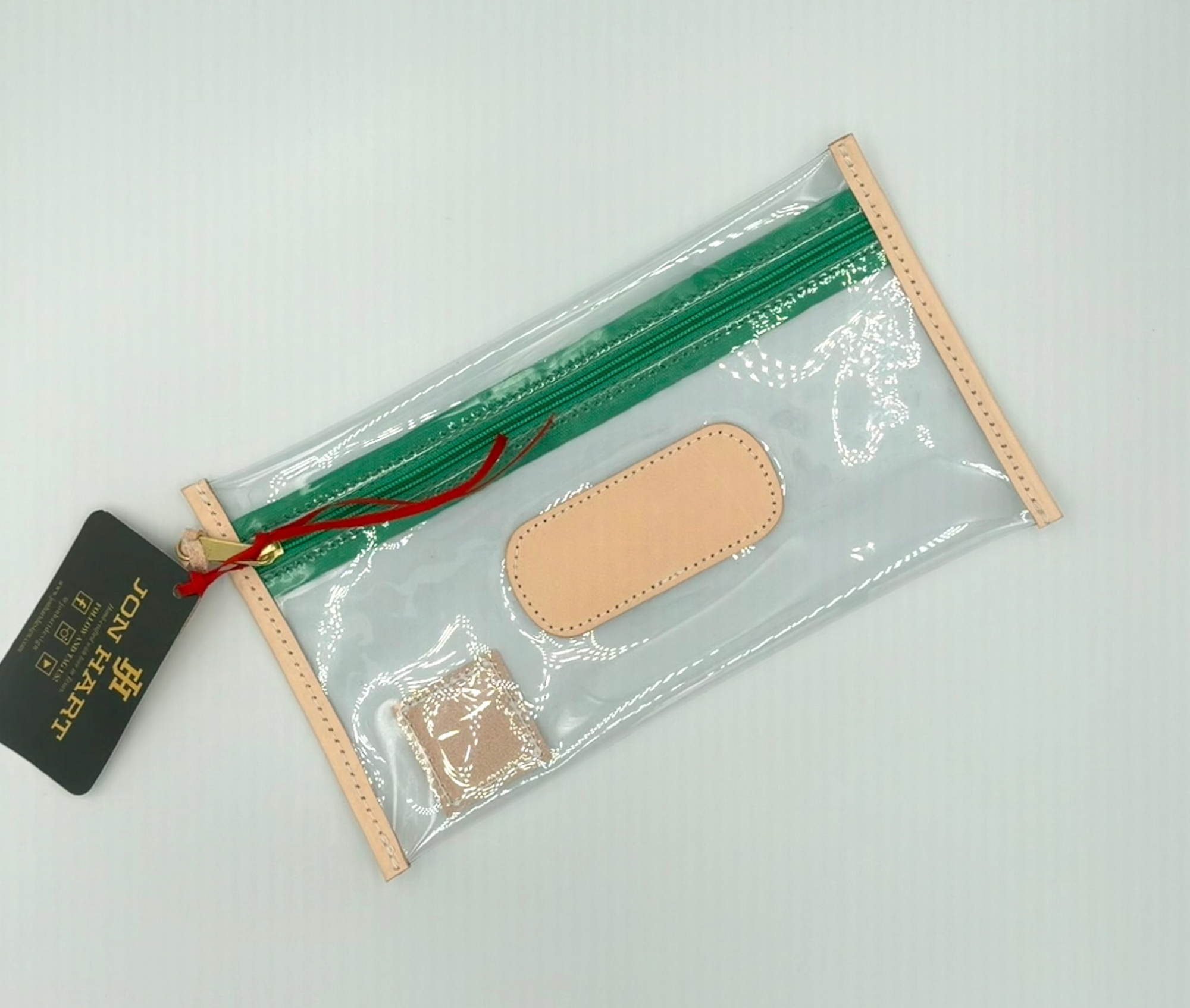 Clear Pouch Kelly Green Webbing