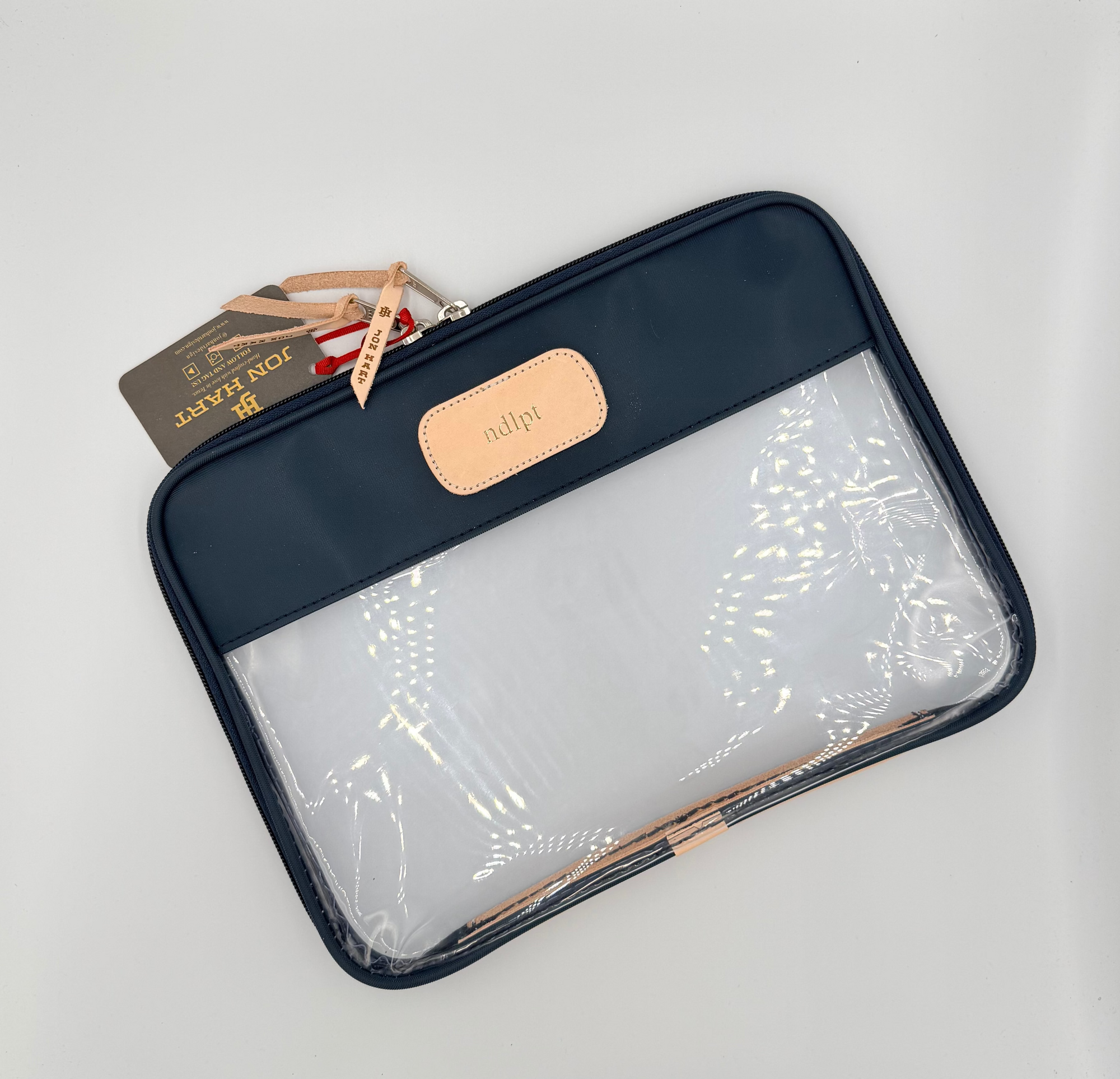 Clear Folio Navy Coated Canvas with "ndlpt"