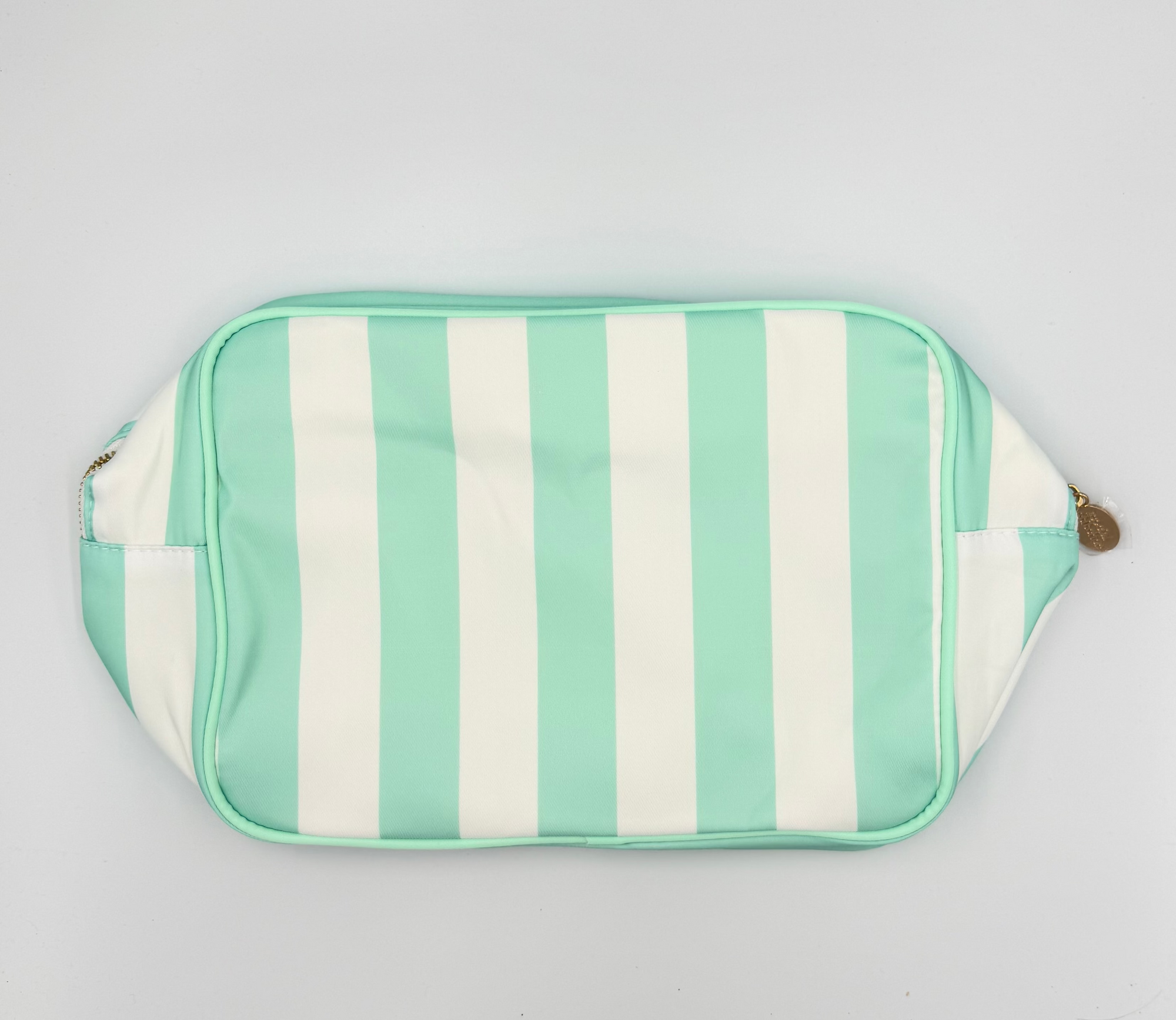 Seafoam Green Striped Pouch