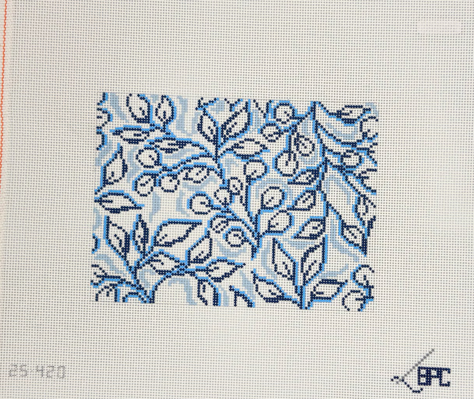 Blue Floral Pattern Canvas