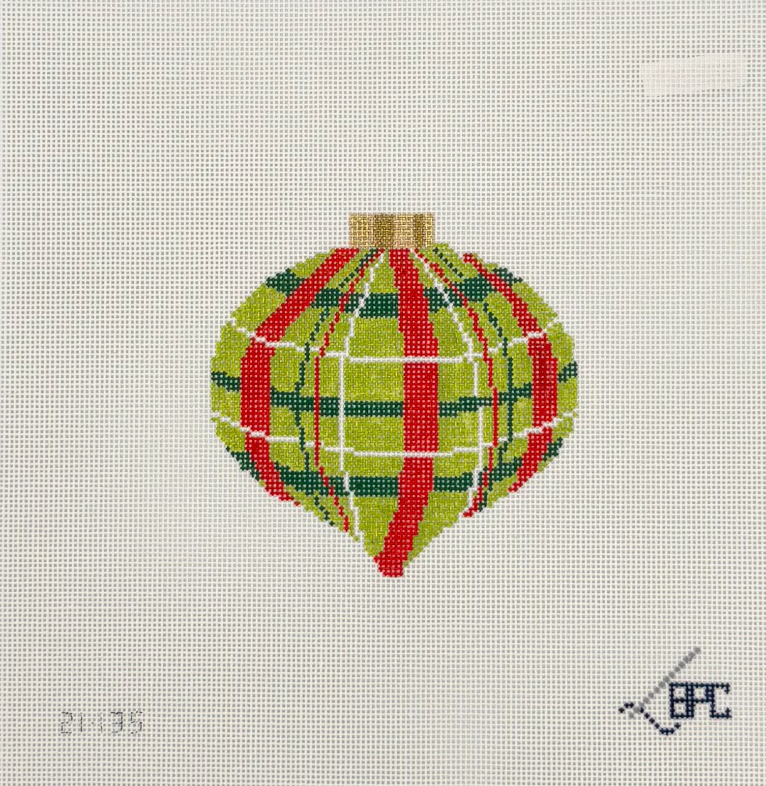 Retro Red/Green Plaid Ornament Canvas