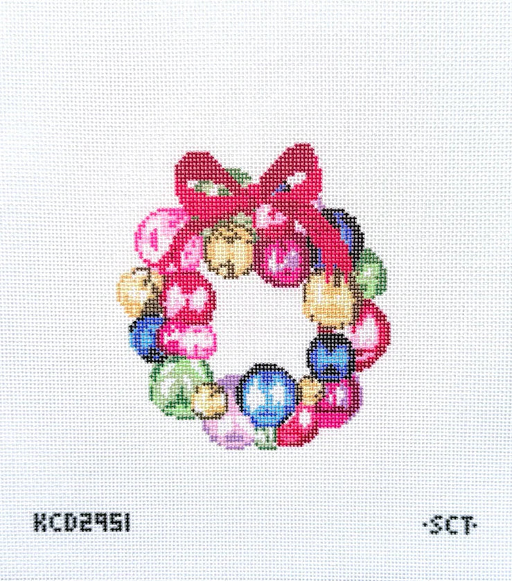 Mini Glass Ornament Wreath Canvas