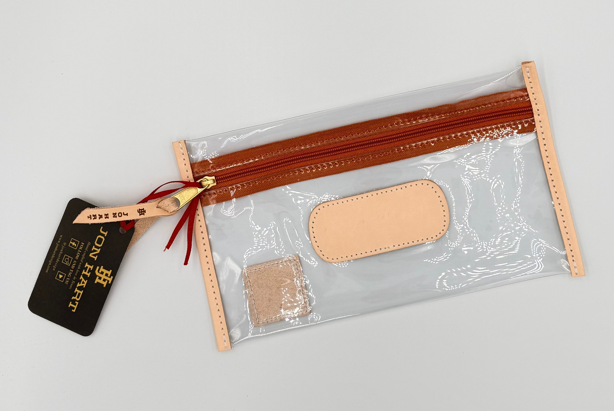 Clear Pouch Burnt Orange Webbing