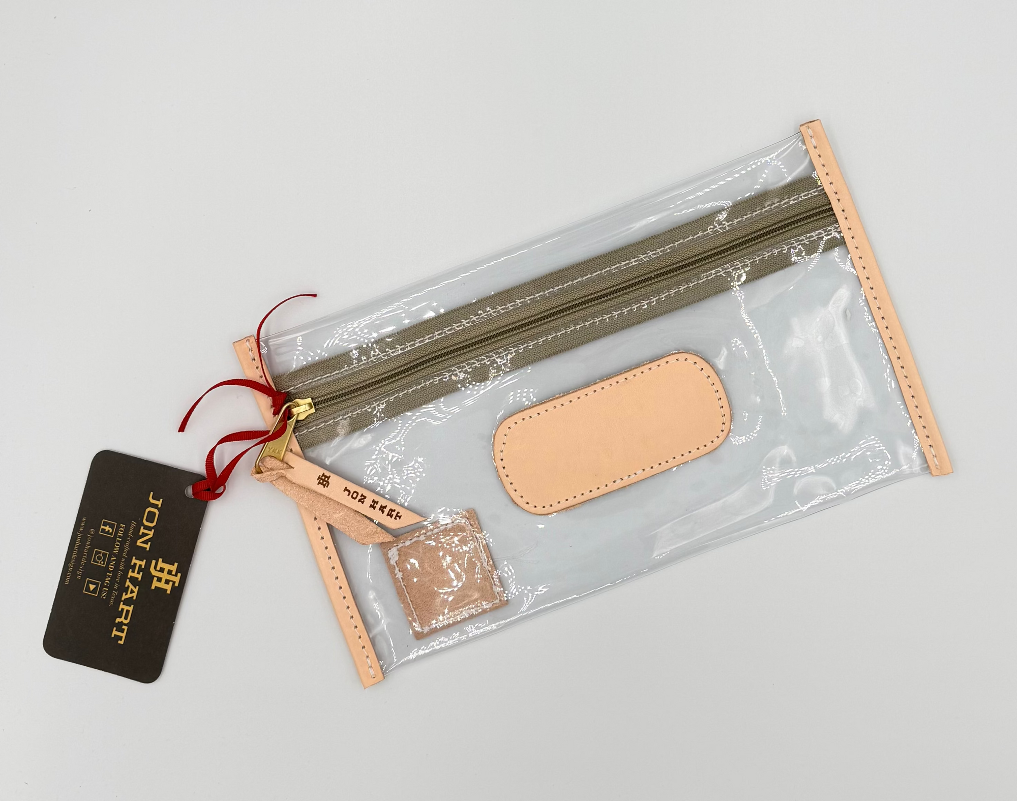 Clear Pouch Tan Webbing