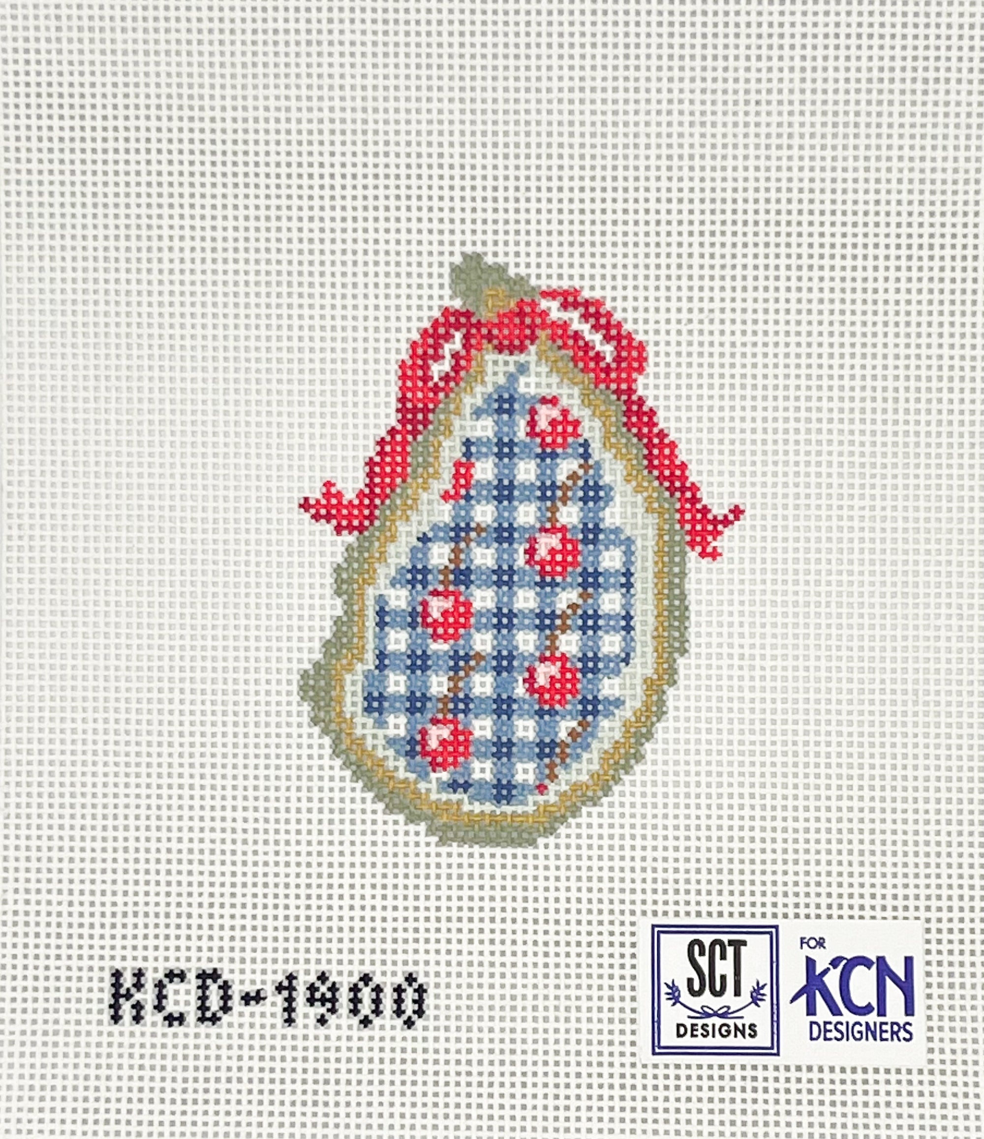 Red white and blue circular cherry oyster design on a white background