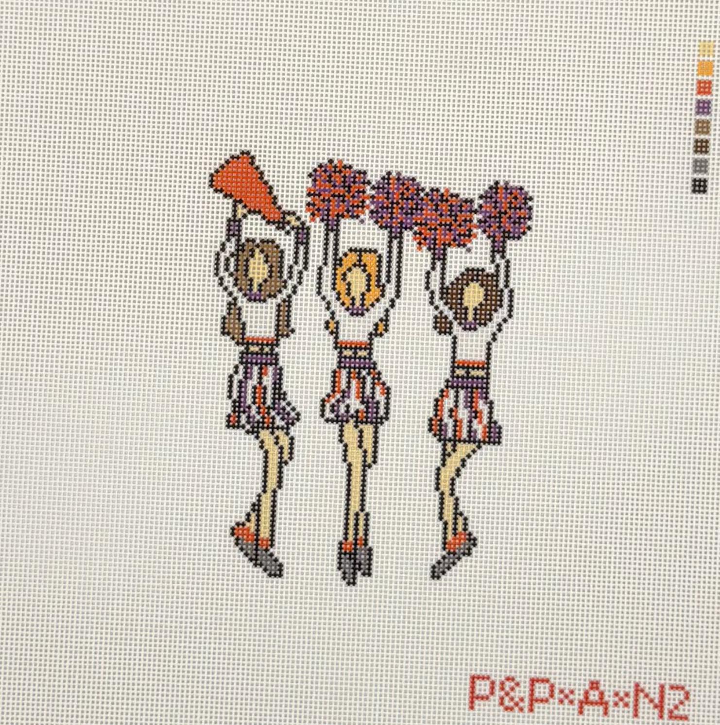 Orange &amp; Purple Cheerleaders Canvas
