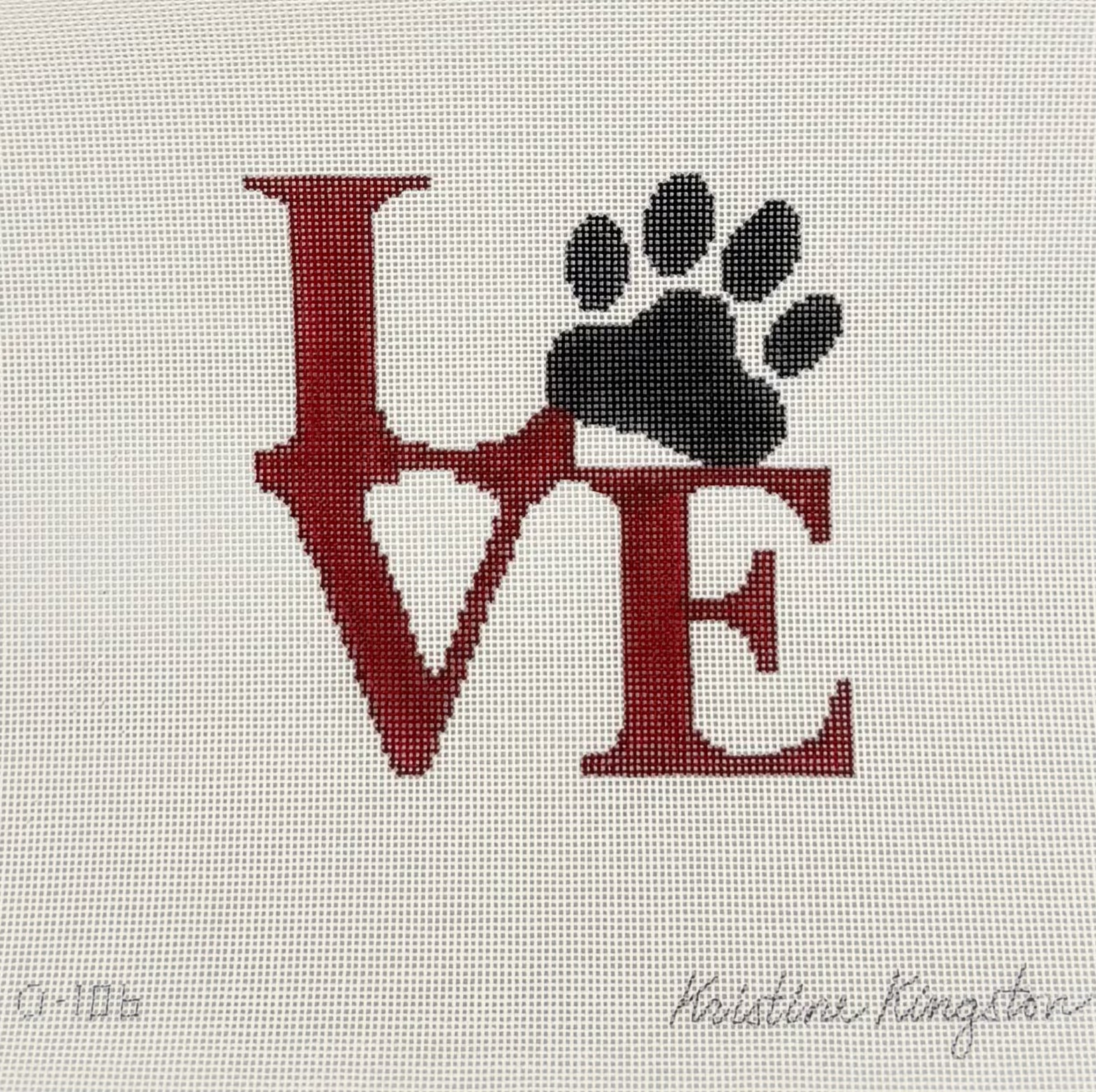 Love Paw Red Canvas
