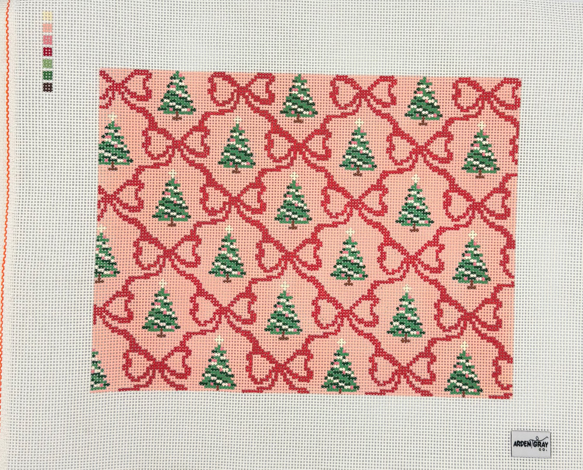 Holiday Bows and Trees Canvas