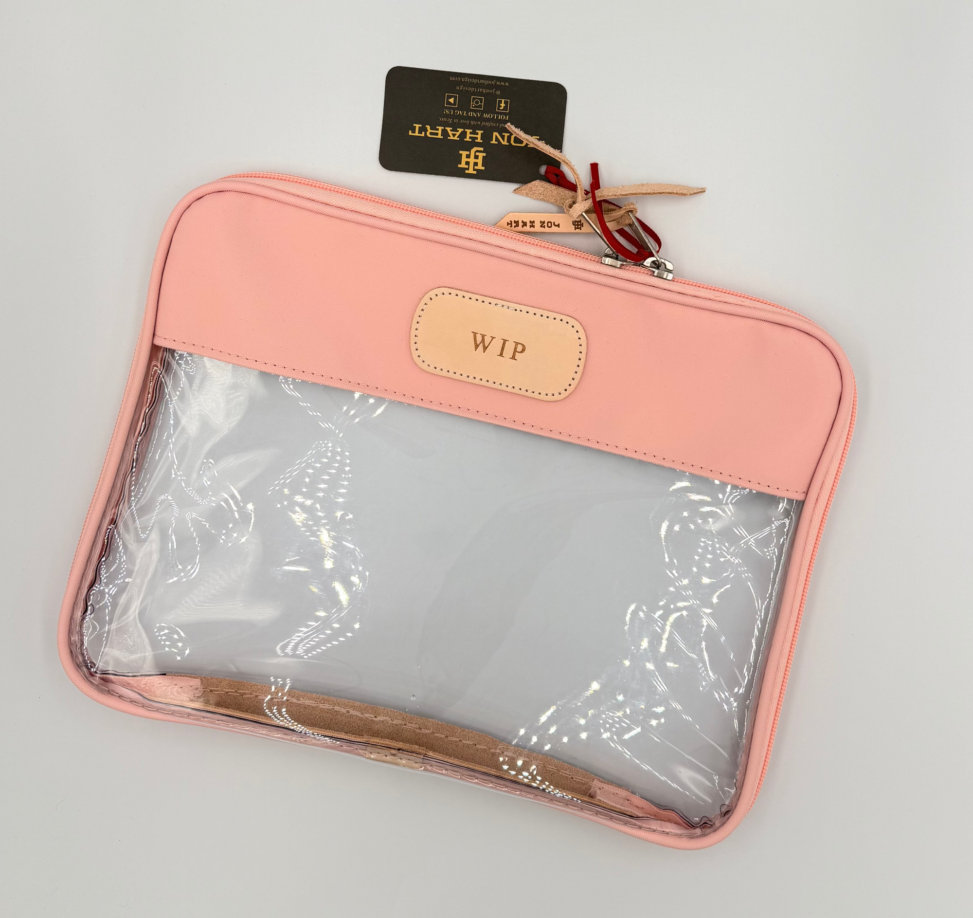 Clear Folio Rose Coated Canvas with "WIP" Hot Stamp