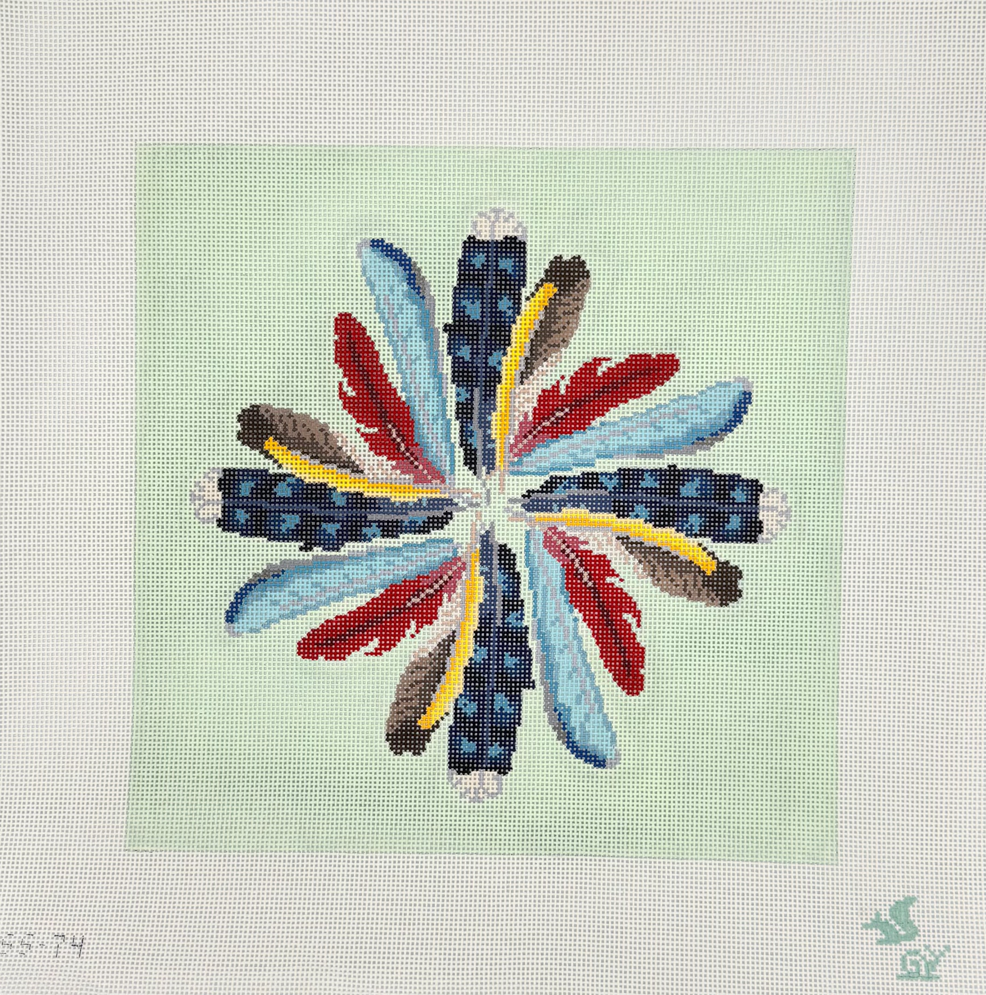 Backyard Feathers Pillow Canvas