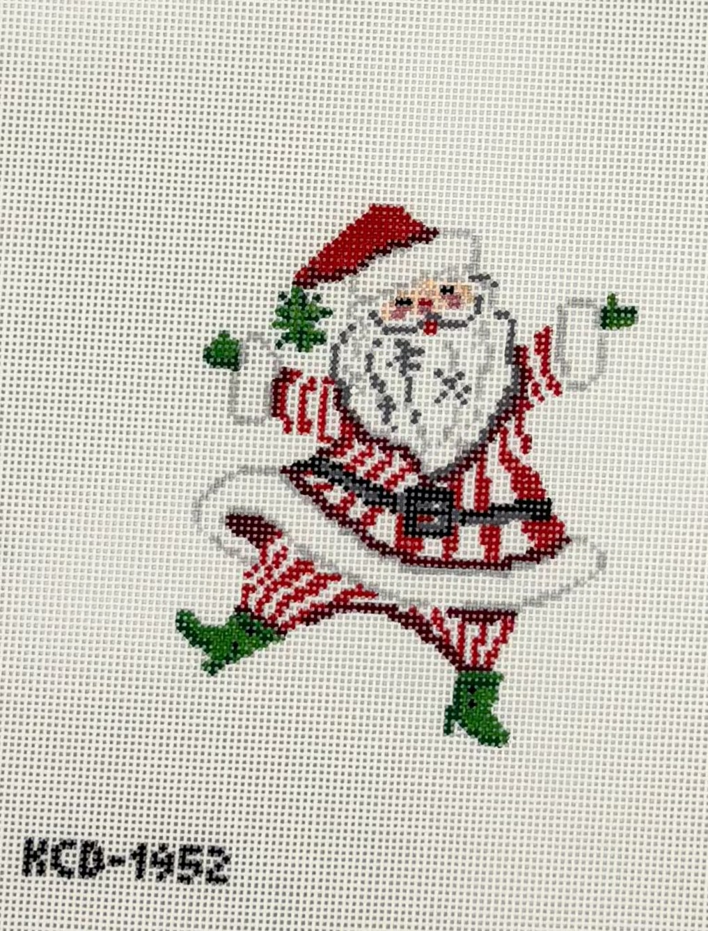 Retro Santa with Stripes Canvas