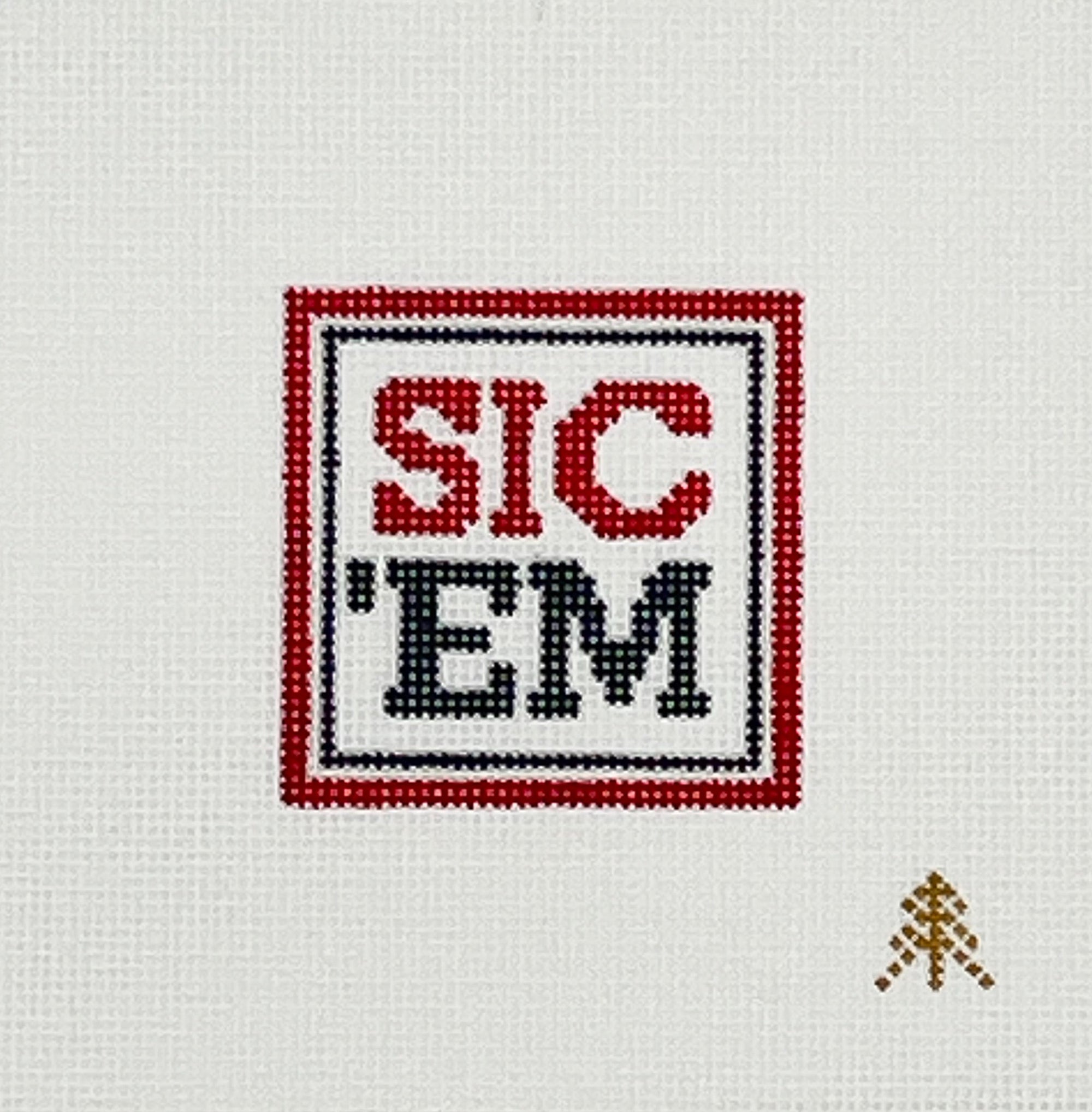 Sic Em Coozie Insert Canvas