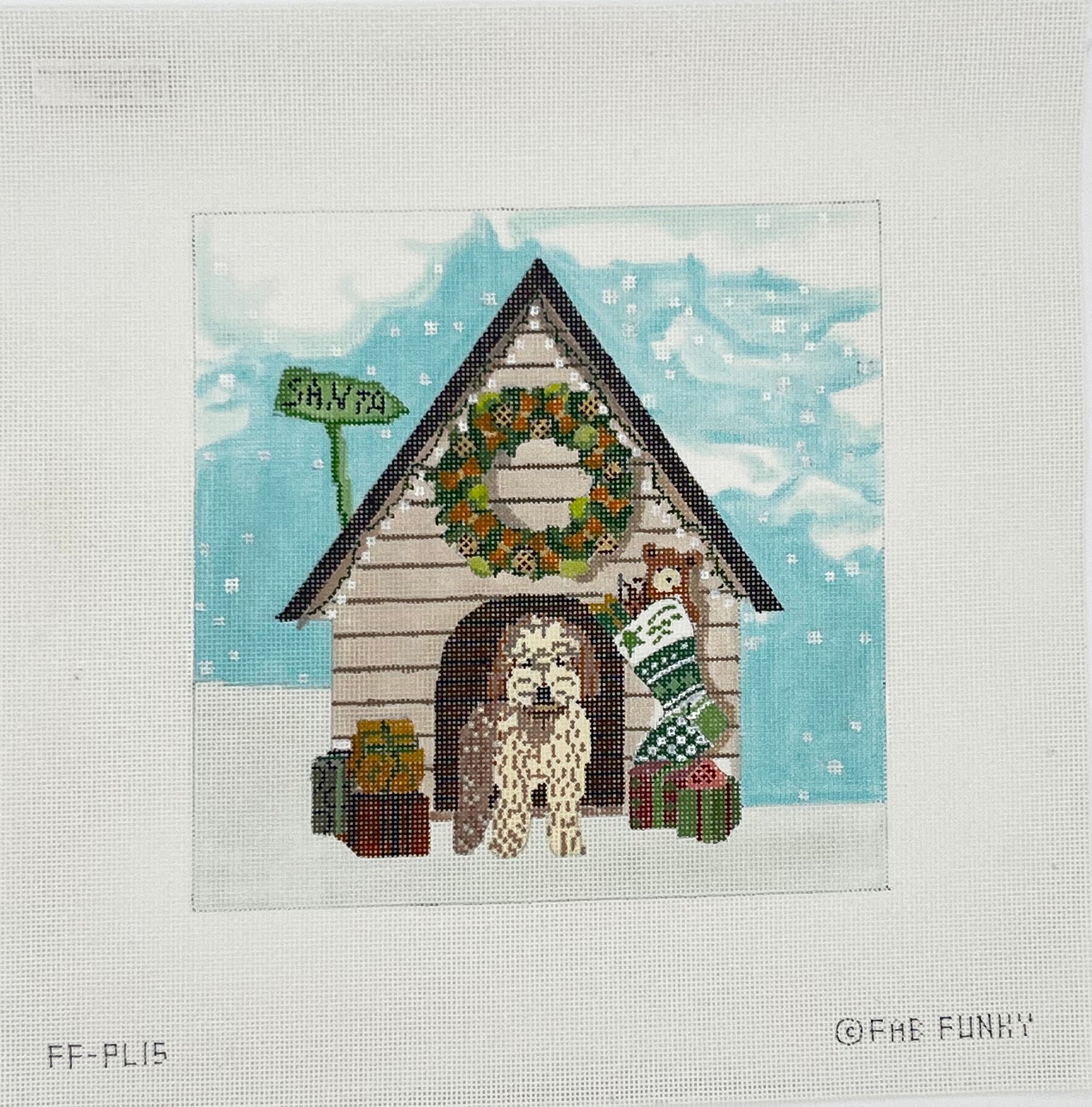 Christmas Dog Kennel Canvas