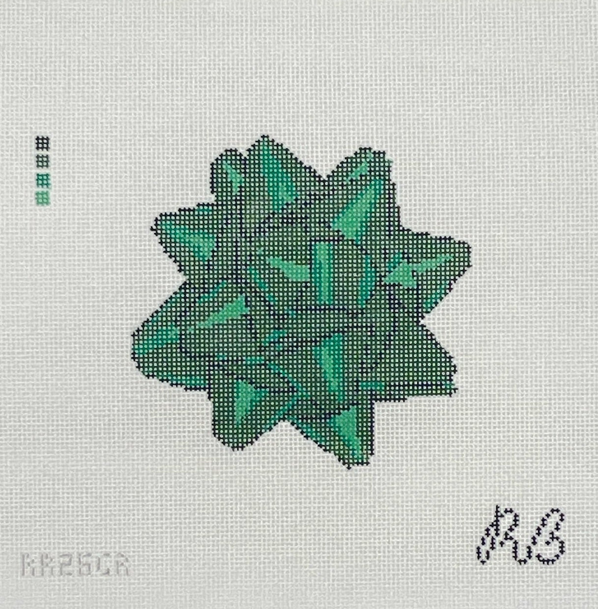 Green Holiday Bow Canvas